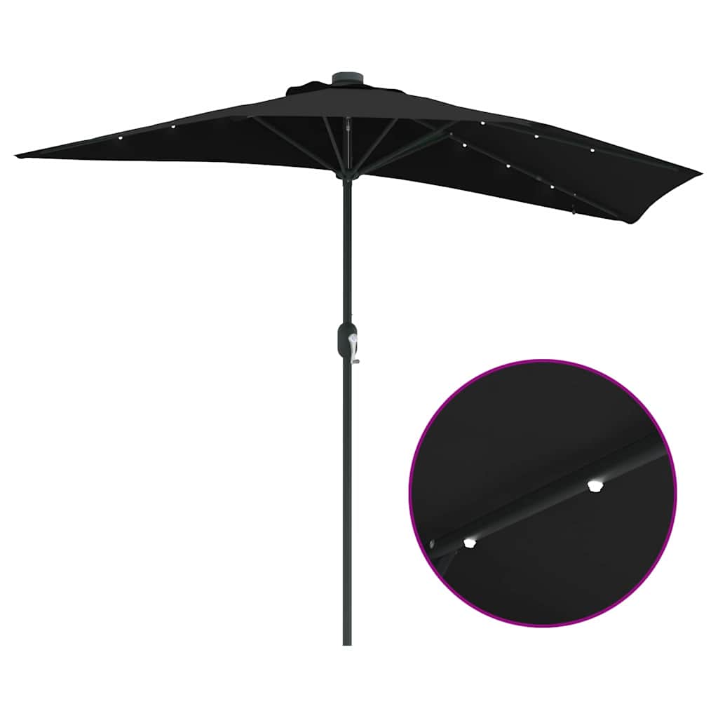 Gartenparasol Schwarz 294 x 150 x 223 cm Stoff
