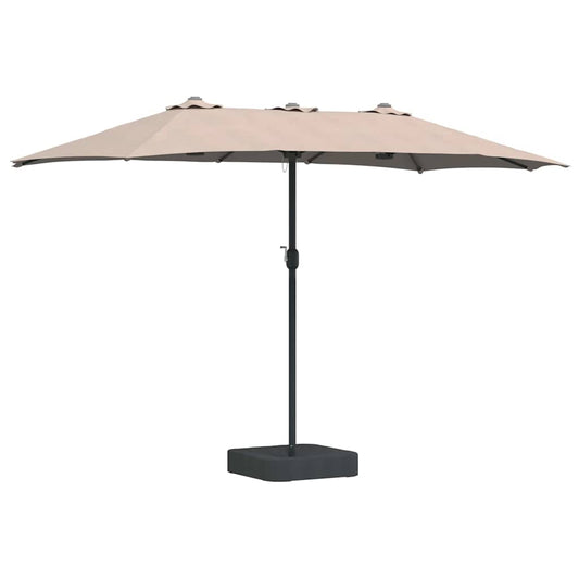 Gartenparasol Taupe 385 x 209 x 244 cm Stoff