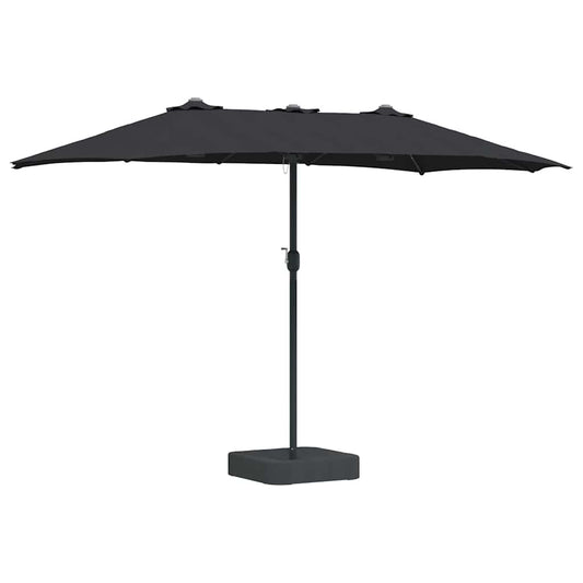 Gartenparasol Schwarz 385 x 209 x 244 cm Stoff