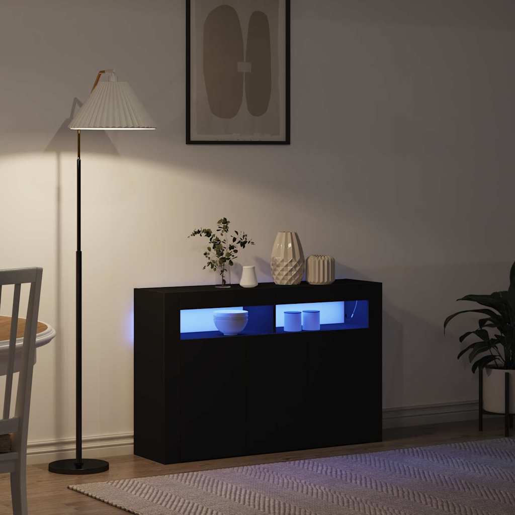 Sideboard Schwarz 116 x 30 x 75 cm Holzwerkstoff