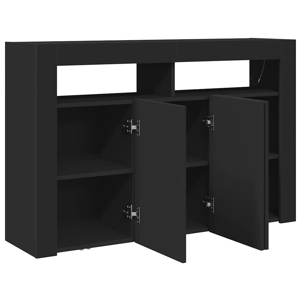Sideboard Schwarz 116 x 30 x 75 cm Holzwerkstoff