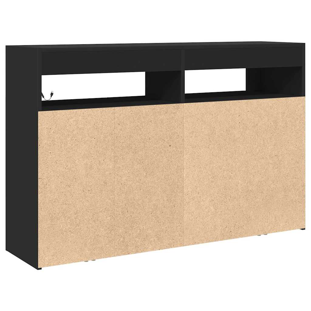 Sideboard Schwarz 116 x 30 x 75 cm Holzwerkstoff