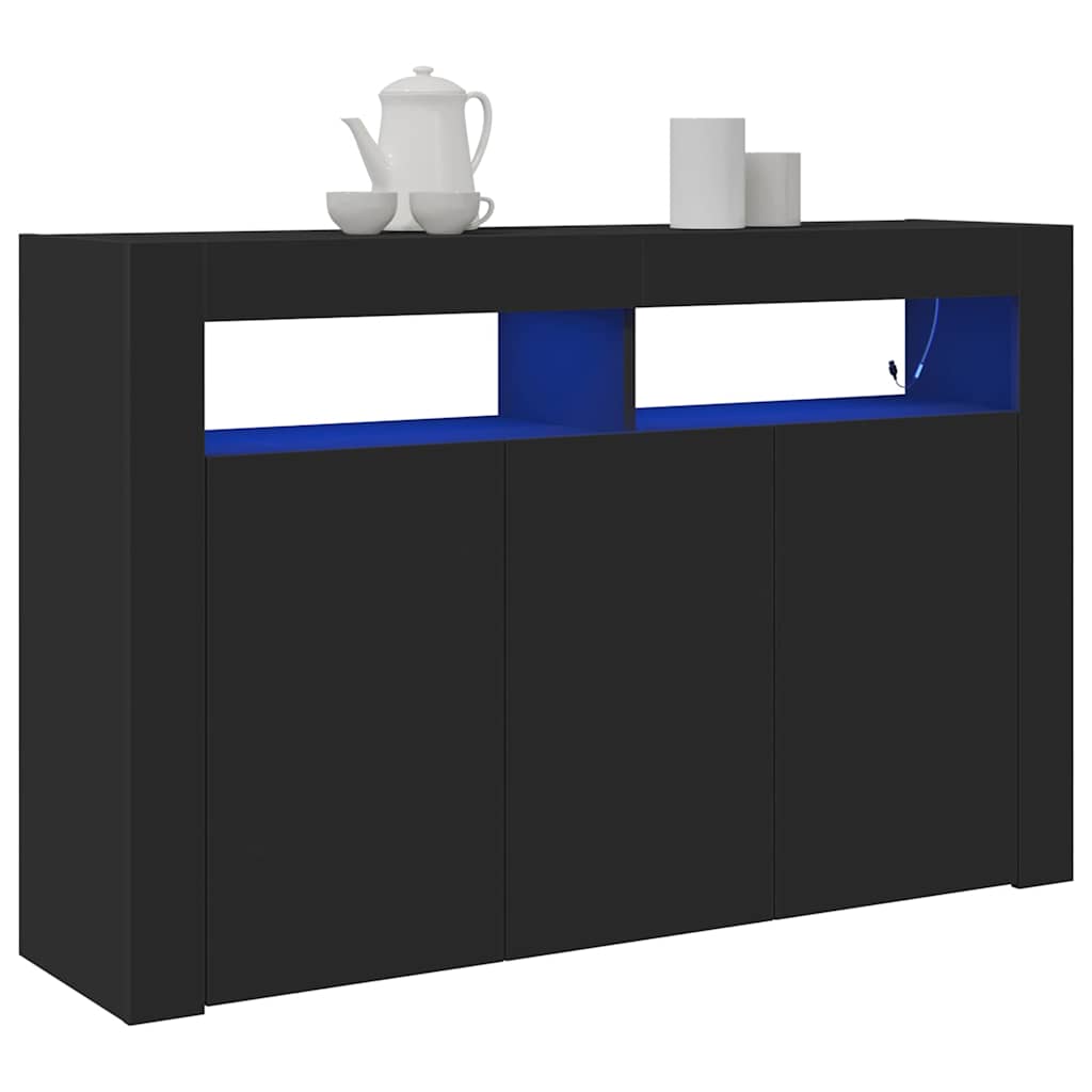 Sideboard Schwarz 116 x 30 x 75 cm Holzwerkstoff