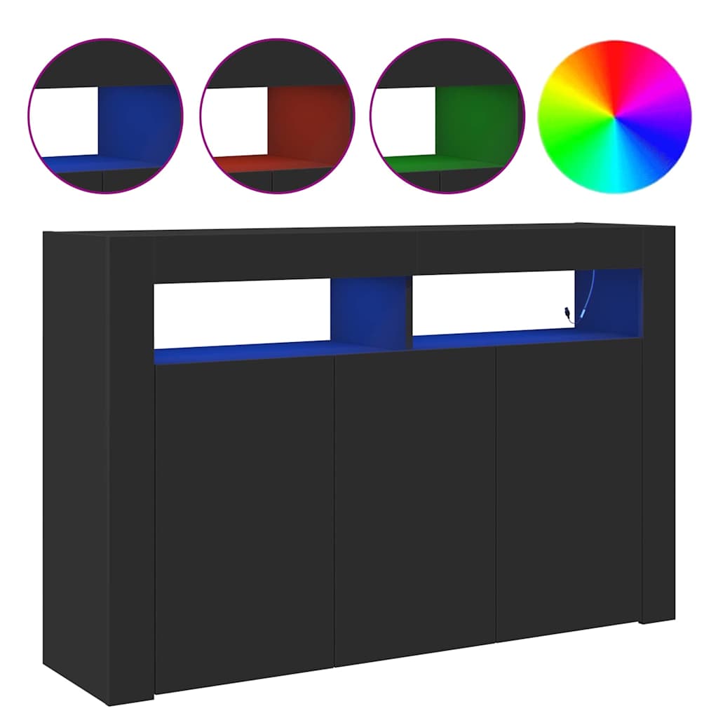 Sideboard Schwarz 116 x 30 x 75 cm Holzwerkstoff