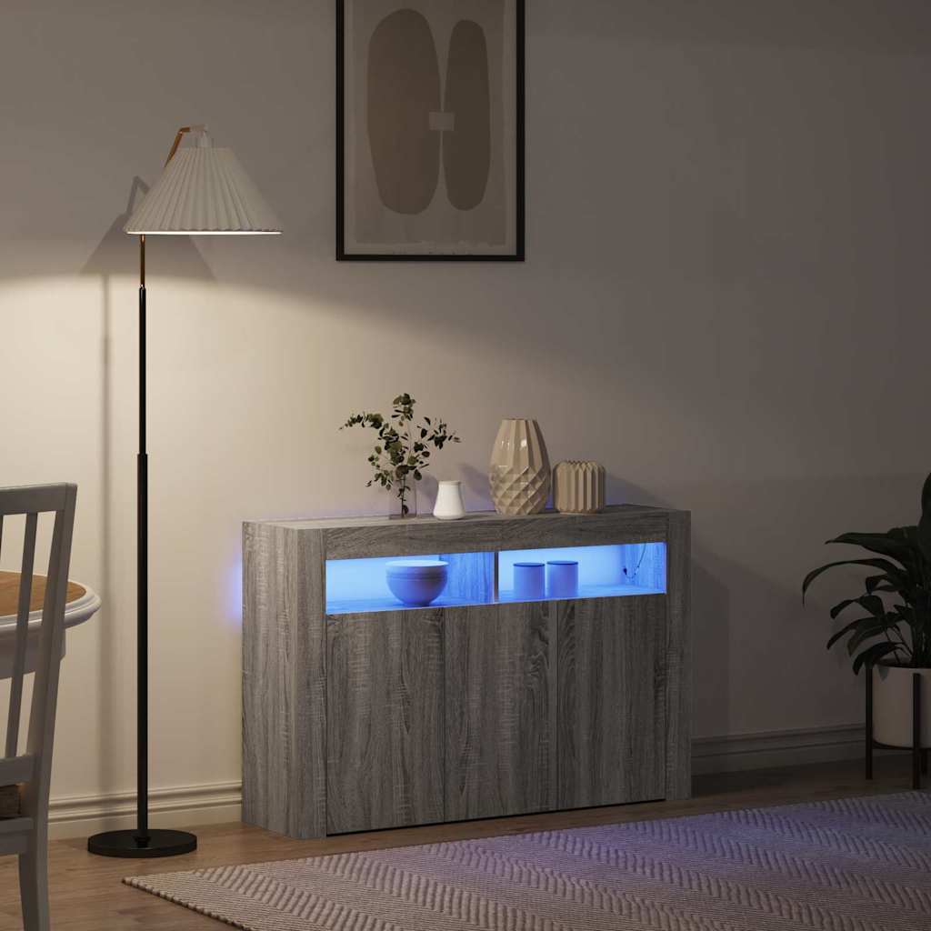 Sideboard Grau Sonoma 116 x 30 x 75 cm Holzwerkstoff