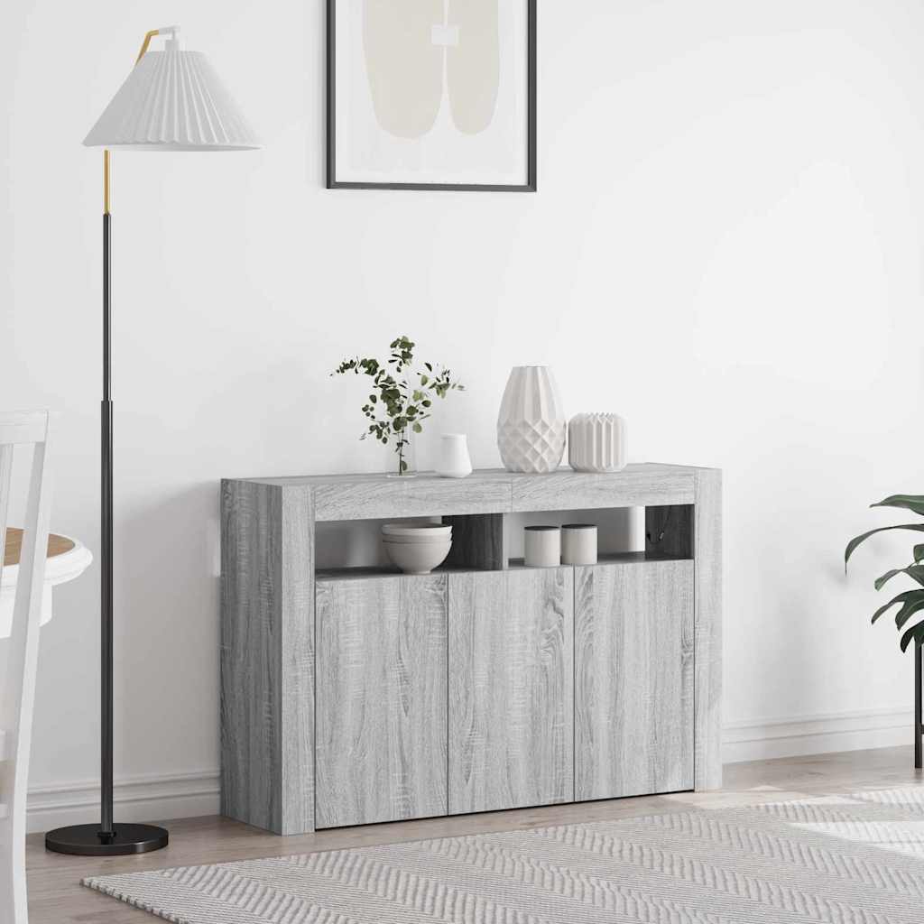Sideboard Grau Sonoma 116 x 30 x 75 cm Holzwerkstoff