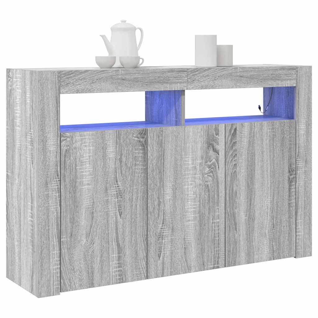 Sideboard Grau Sonoma 116 x 30 x 75 cm Holzwerkstoff