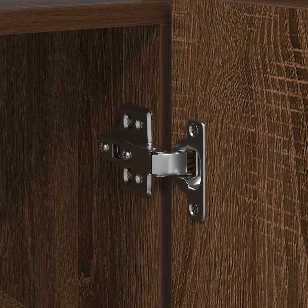 Sideboard Braun Eichen-Optik 116 x 30 x 75 cm Holzwerkstoff