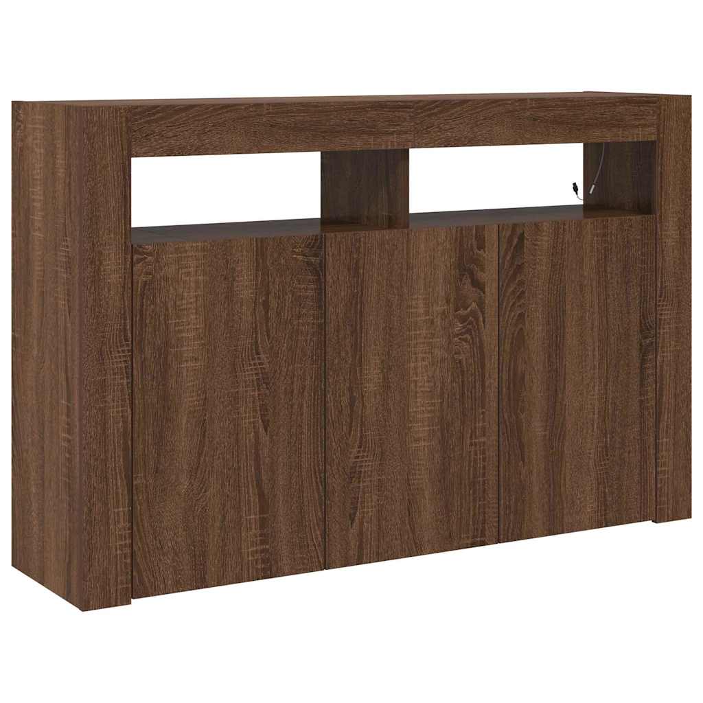 Sideboard Braun Eichen-Optik 116 x 30 x 75 cm Holzwerkstoff