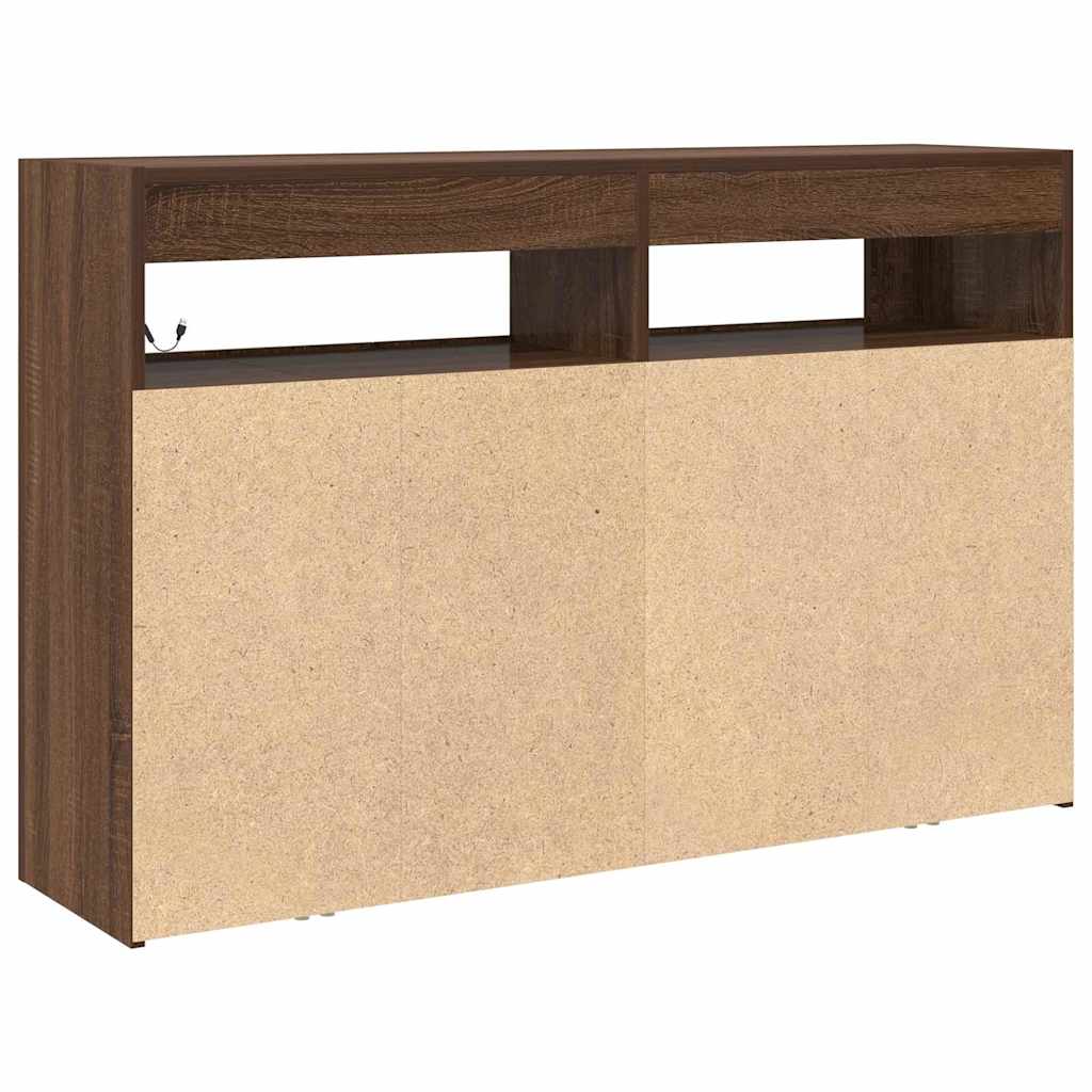 Sideboard Braun Eichen-Optik 116 x 30 x 75 cm Holzwerkstoff