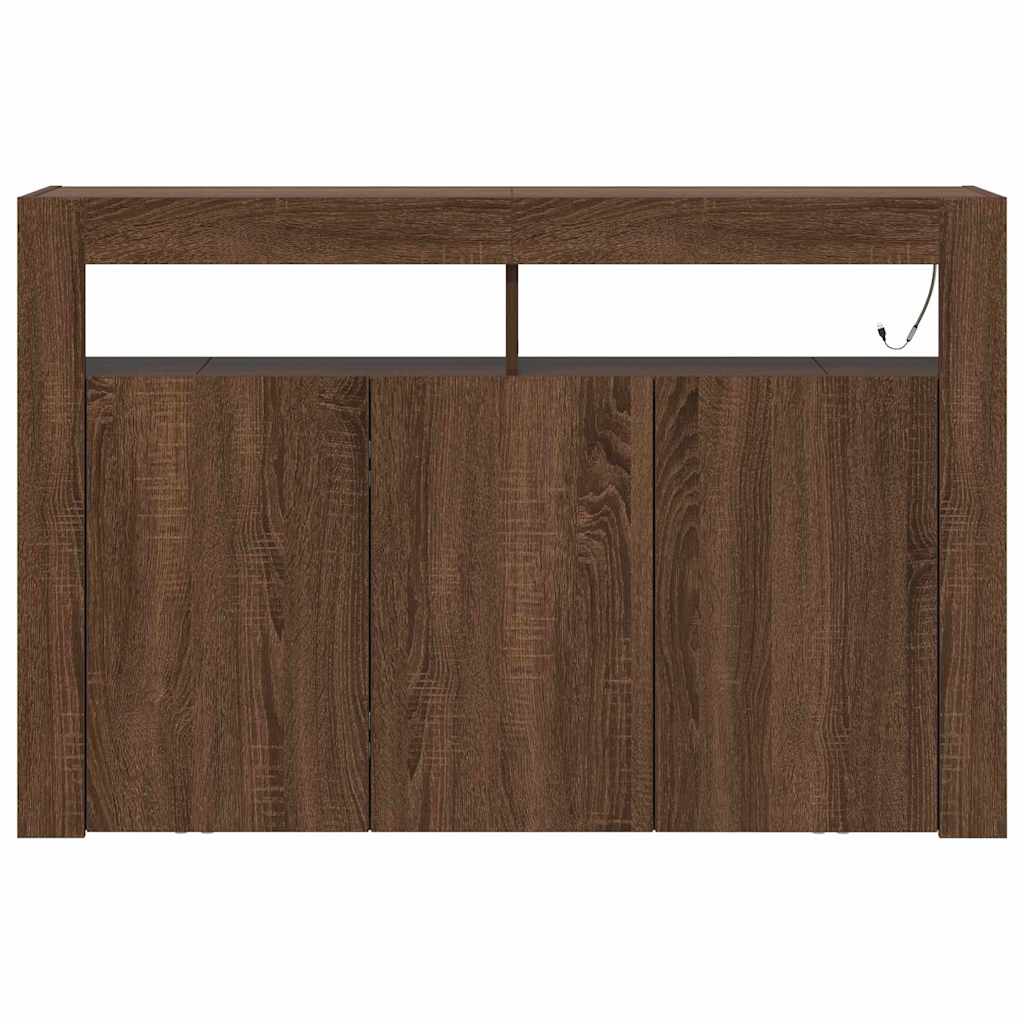 Sideboard Braun Eichen-Optik 116 x 30 x 75 cm Holzwerkstoff