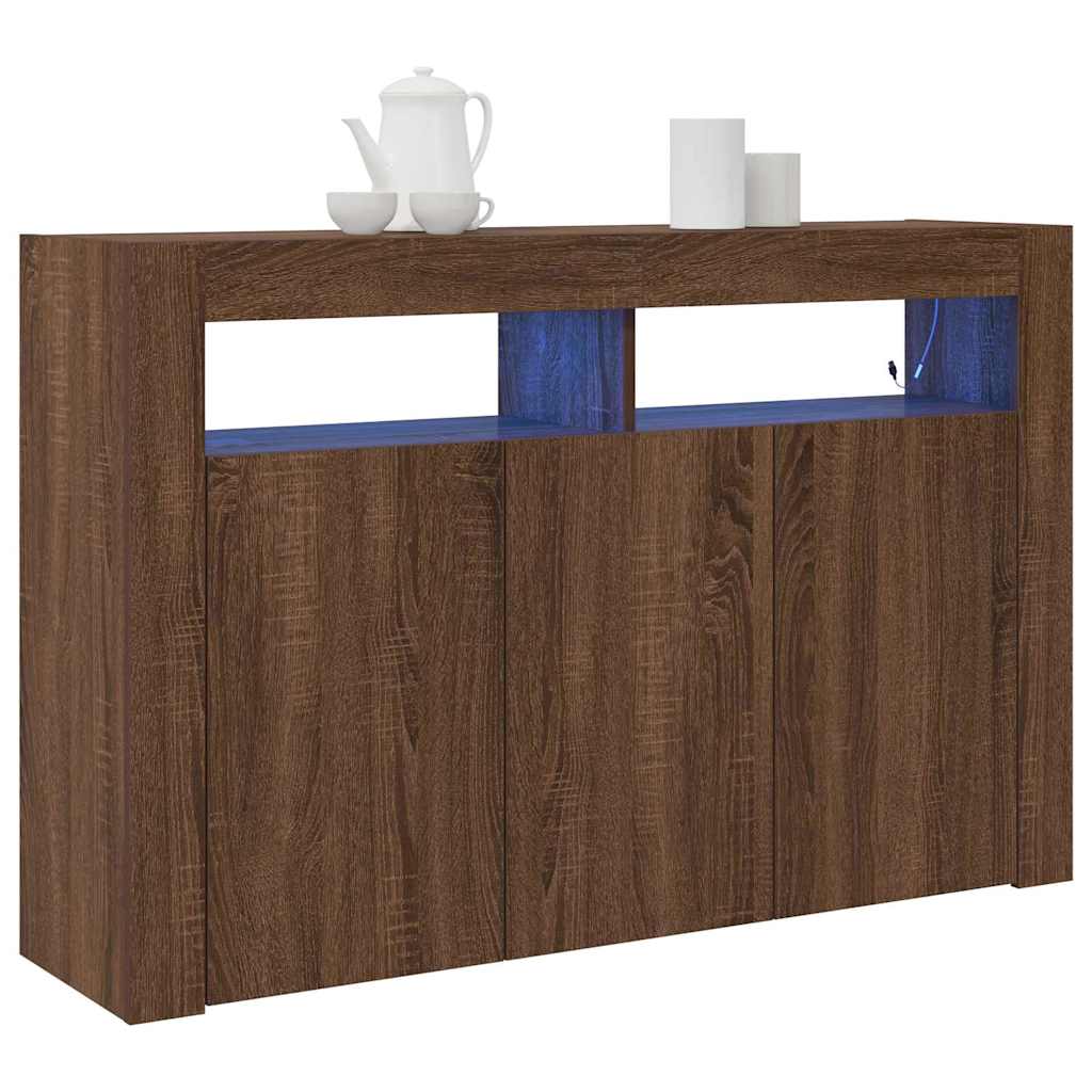 Sideboard Braun Eichen-Optik 116 x 30 x 75 cm Holzwerkstoff