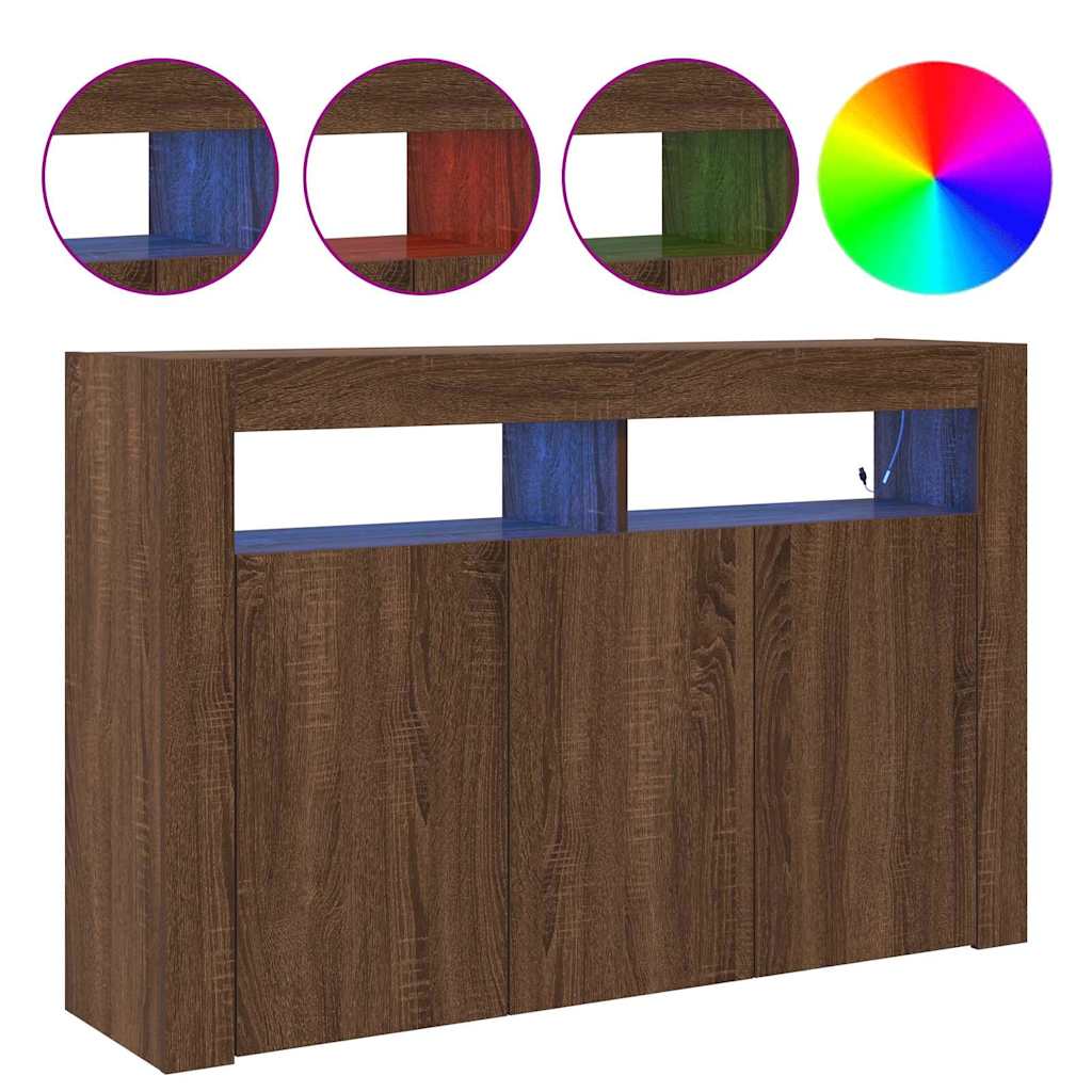 Sideboard Braun Eichen-Optik 116 x 30 x 75 cm Holzwerkstoff