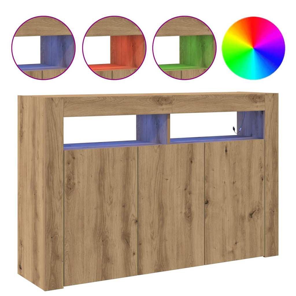 Sideboard Artisan-Eiche 116 x 30 x 75 cm Holzwerkstoff