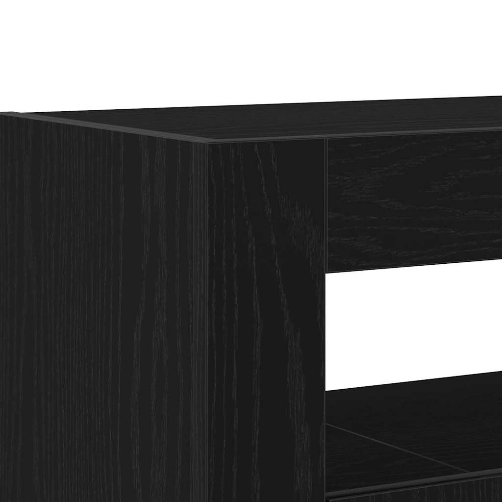 Sideboard Schwarz Eichen-Optik 116 x 30 x 75 cm Holzwerkstoff