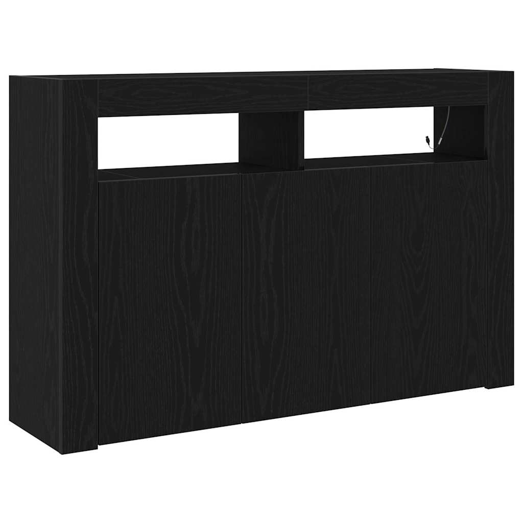Sideboard Schwarz Eichen-Optik 116 x 30 x 75 cm Holzwerkstoff