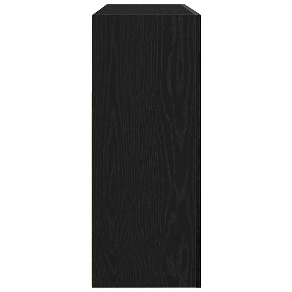 Sideboard Schwarz Eichen-Optik 116 x 30 x 75 cm Holzwerkstoff