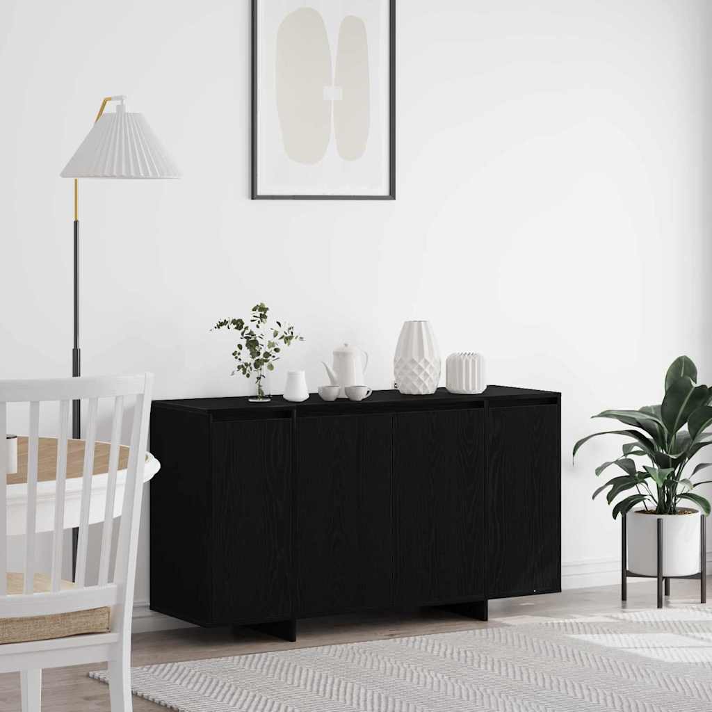 Sideboard Schwarz Eichen-Optik 135 x 41 x 69 cm Holzwerkstoff