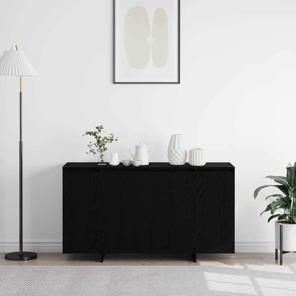 Sideboard Schwarz Eichen-Optik 135 x 41 x 69 cm Holzwerkstoff