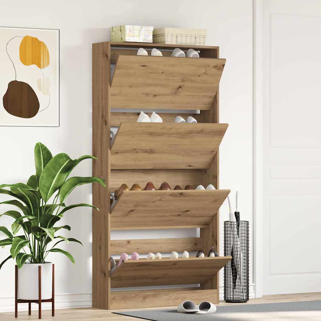 Schuhschrank Artisan-Eiche 80 x 21 x 163.5 cm Holzwerkstoff