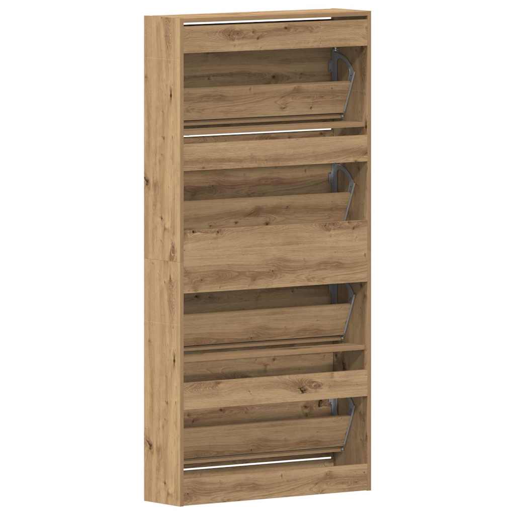 Schuhschrank Artisan-Eiche 80 x 21 x 163.5 cm Holzwerkstoff