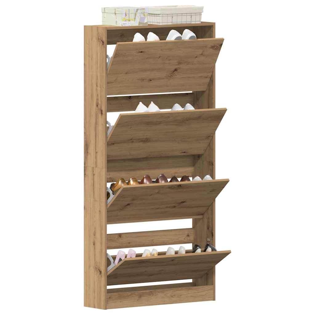 Schuhschrank Artisan-Eiche 80 x 21 x 163.5 cm Holzwerkstoff