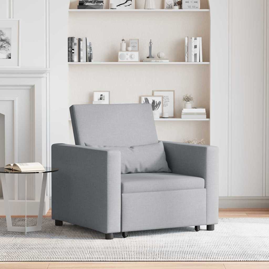 Einzel-Schlafsofa mit Rädern Hellgrau 90 x 165 x 87 cm Stoff