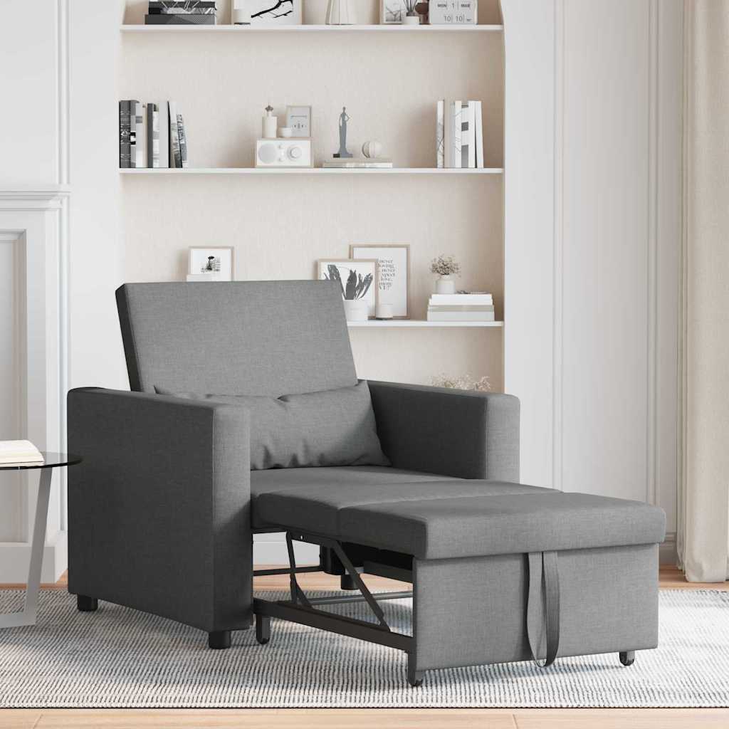 Einzel-Schlafsofa mit Rädern Dunkelgrau 90 x 165 x 87 cm Stoff