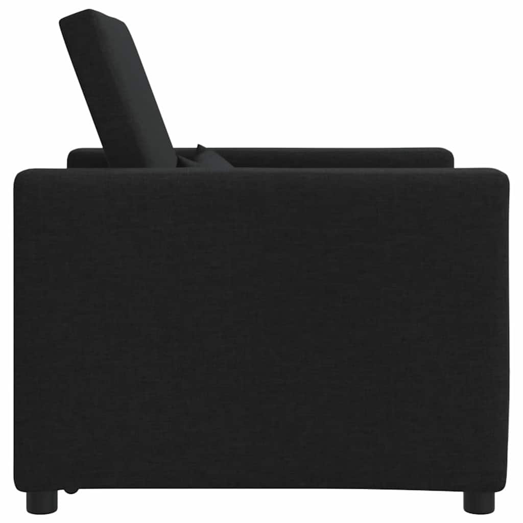 Einzel-Schlafsofa mit Rädern Schwarz 90 x 165 x 87 cm Stoff