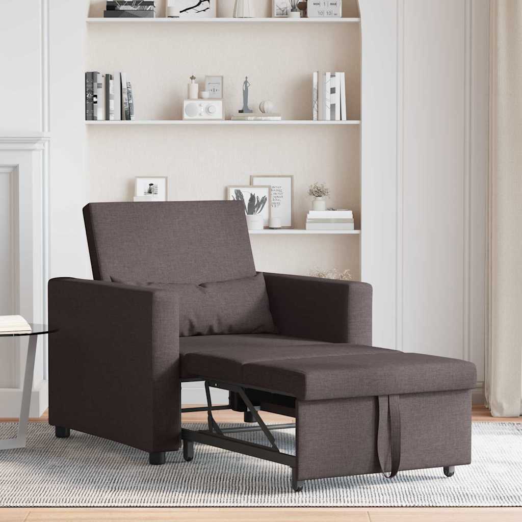 Einzel-Schlafsofa mit Rädern Dunkelbraun 90 x 165 x 87 cm Stoff