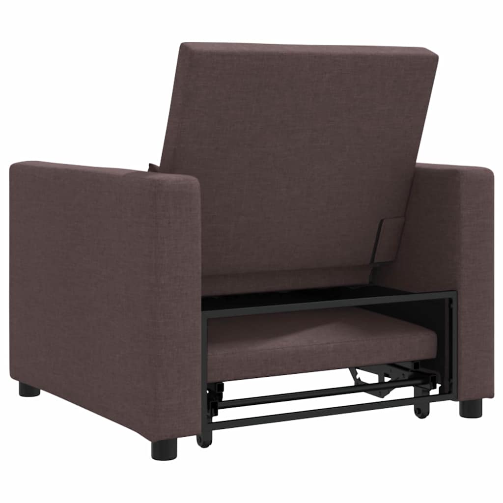 Einzel-Schlafsofa mit Rädern Dunkelbraun 90 x 165 x 87 cm Stoff