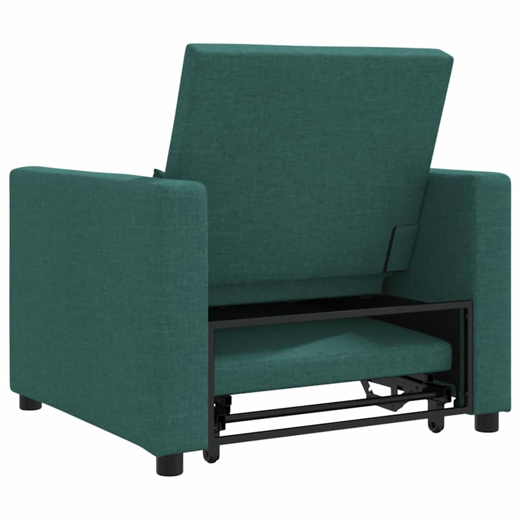 Einzel-Schlafsofa mit Rädern Dunkelgrün 90 x 165 x 87 cm Stoff