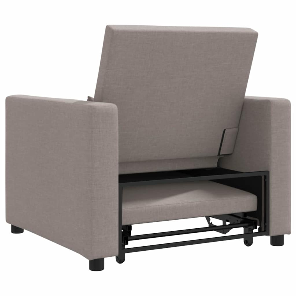 Einzel-Schlafsofa mit Rädern Taupe 90 x 165 x 87 cm Stoff