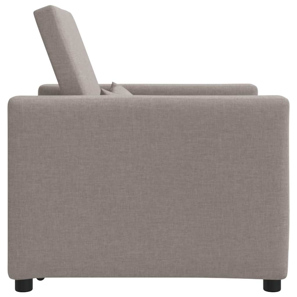 Einzel-Schlafsofa mit Rädern Taupe 90 x 165 x 87 cm Stoff