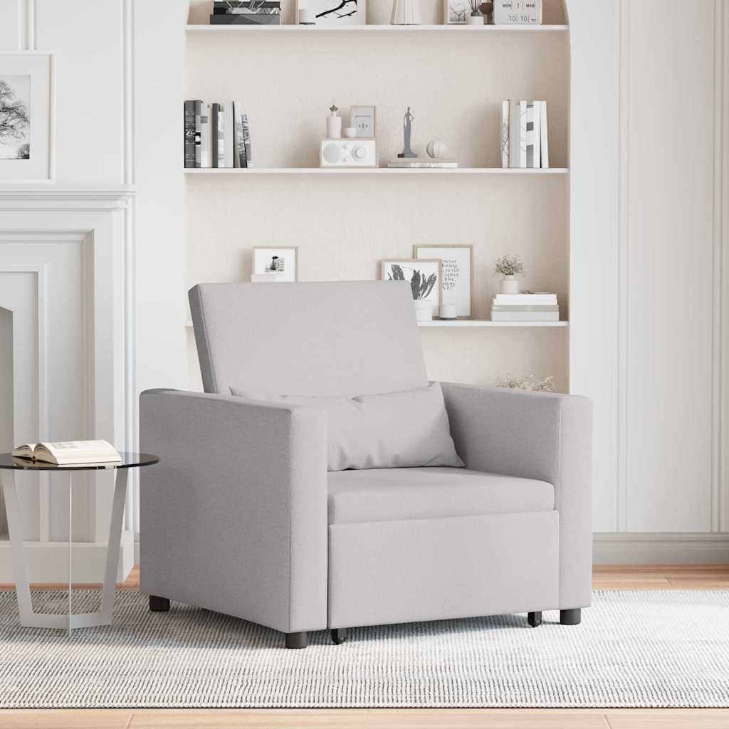 Einzel-Schlafsofa mit Rädern Wolkengrau 90 x 165 x 87 cm Stoff