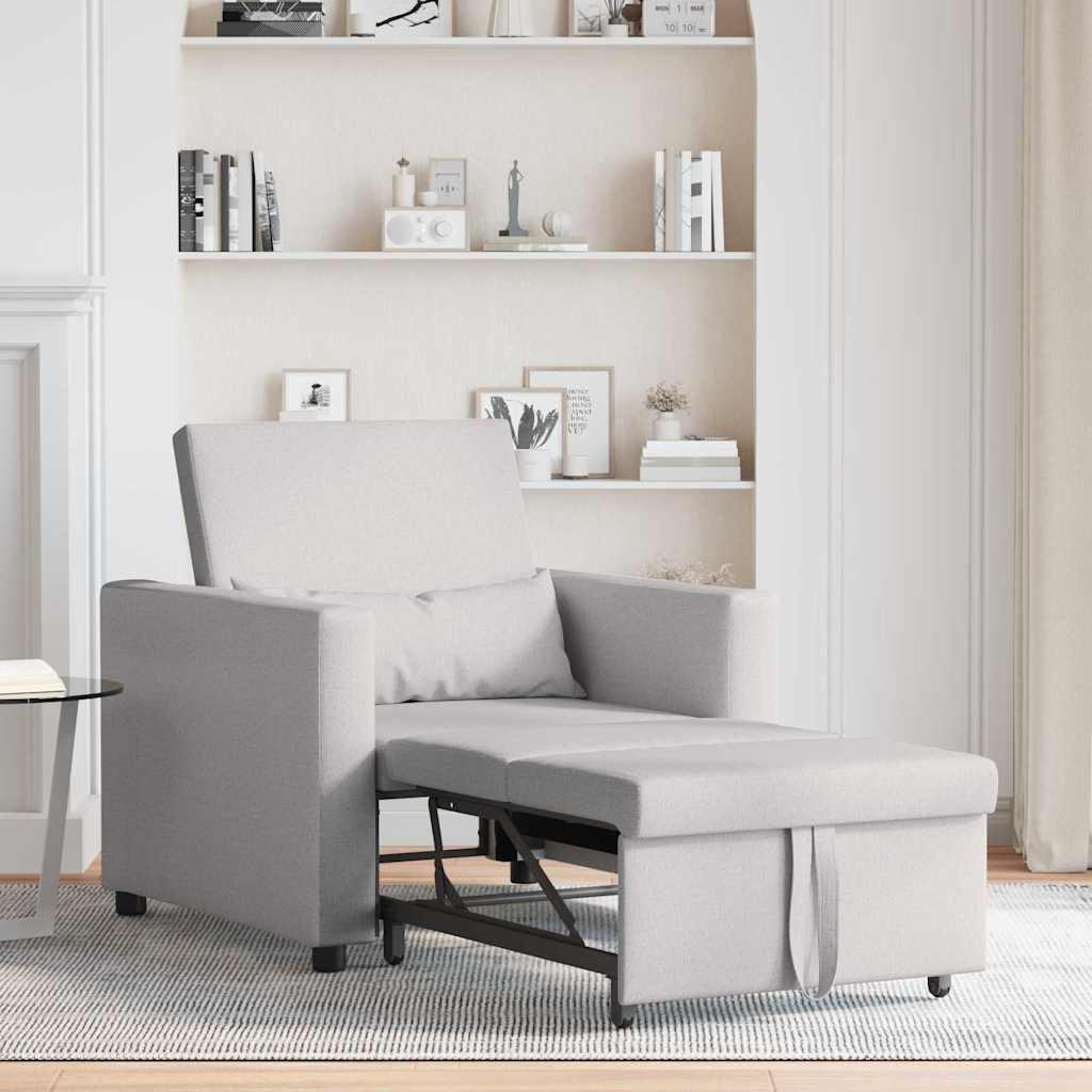 Einzel-Schlafsofa mit Rädern Wolkengrau 90 x 165 x 87 cm Stoff