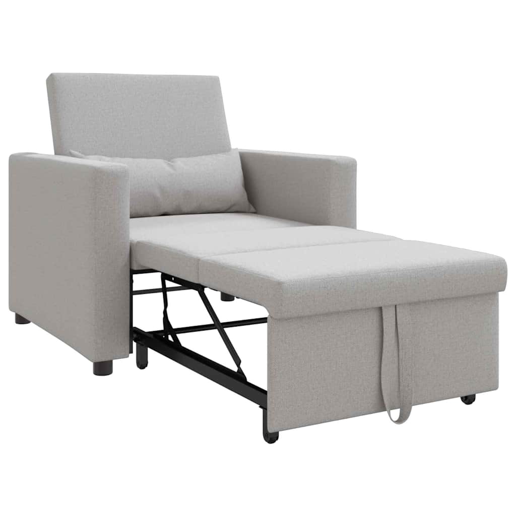Einzel-Schlafsofa mit Rädern Wolkengrau 90 x 165 x 87 cm Stoff