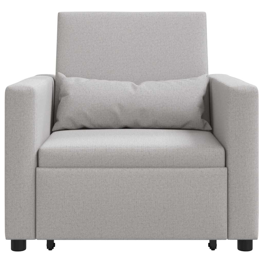 Einzel-Schlafsofa mit Rädern Wolkengrau 90 x 165 x 87 cm Stoff