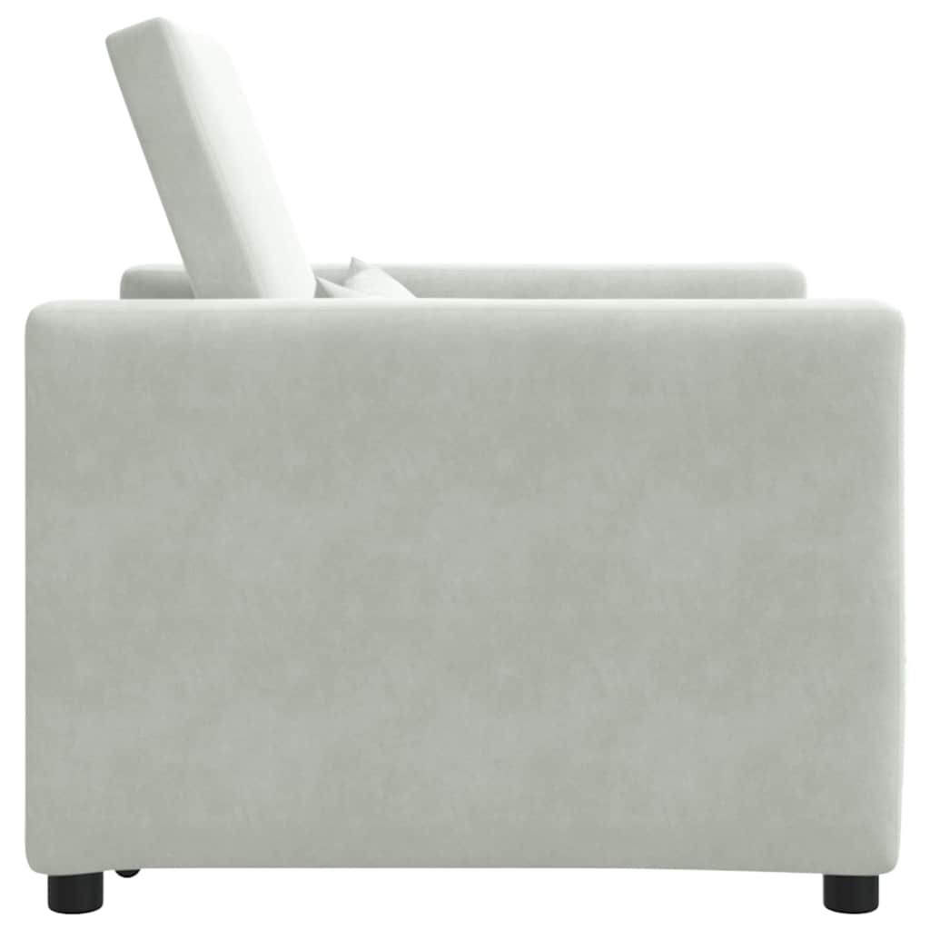 Einzel-Schlafsofa mit Rädern Hellgrau 90 x 165 x 87 cm Samt