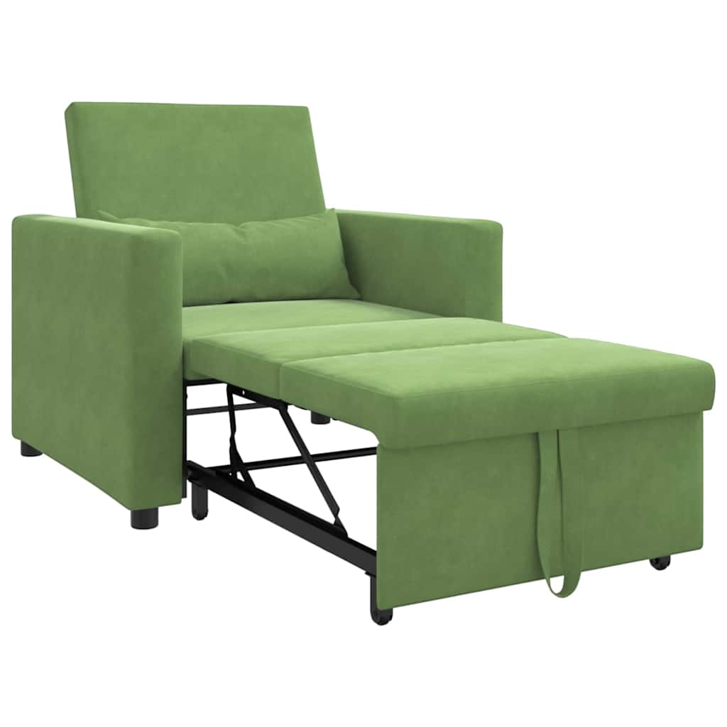Einzel-Schlafsofa mit Rädern Hellgrün 90 x 165 x 87 cm Samt