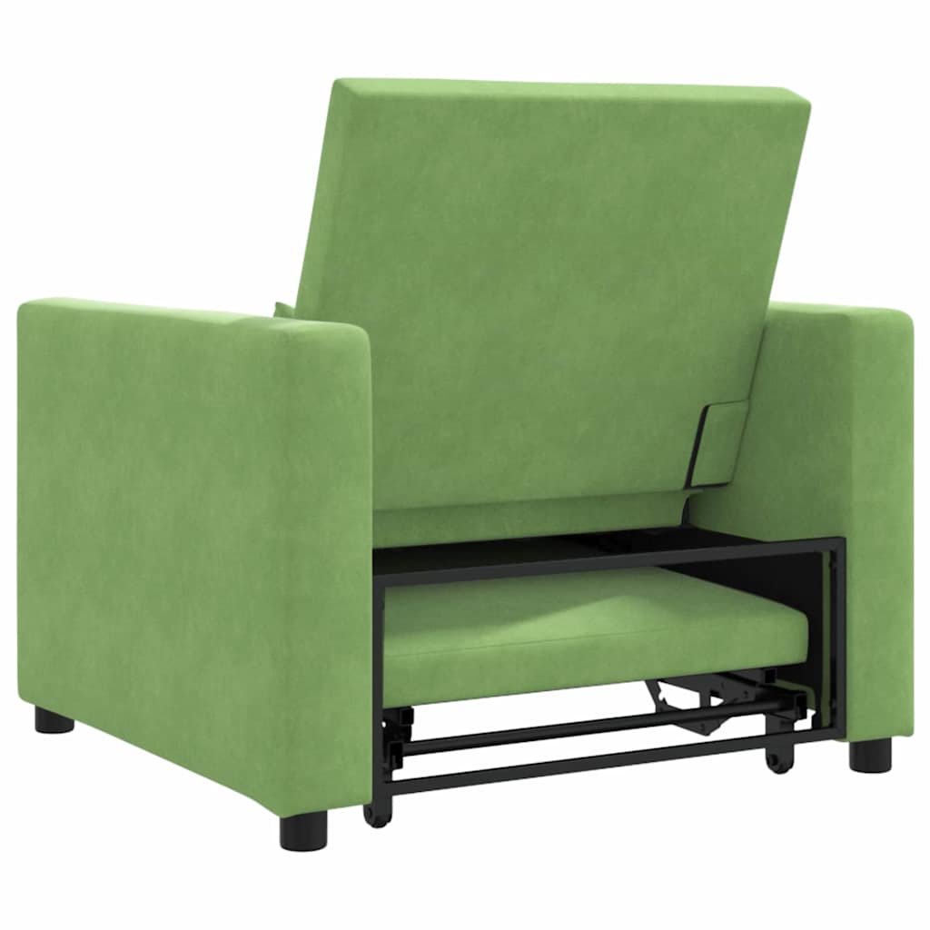 Einzel-Schlafsofa mit Rädern Hellgrün 90 x 165 x 87 cm Samt