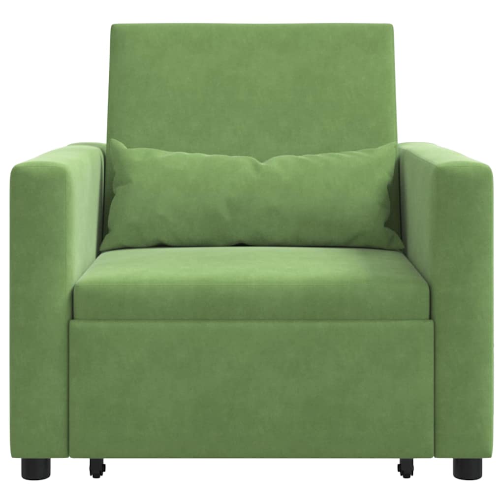 Einzel-Schlafsofa mit Rädern Hellgrün 90 x 165 x 87 cm Samt