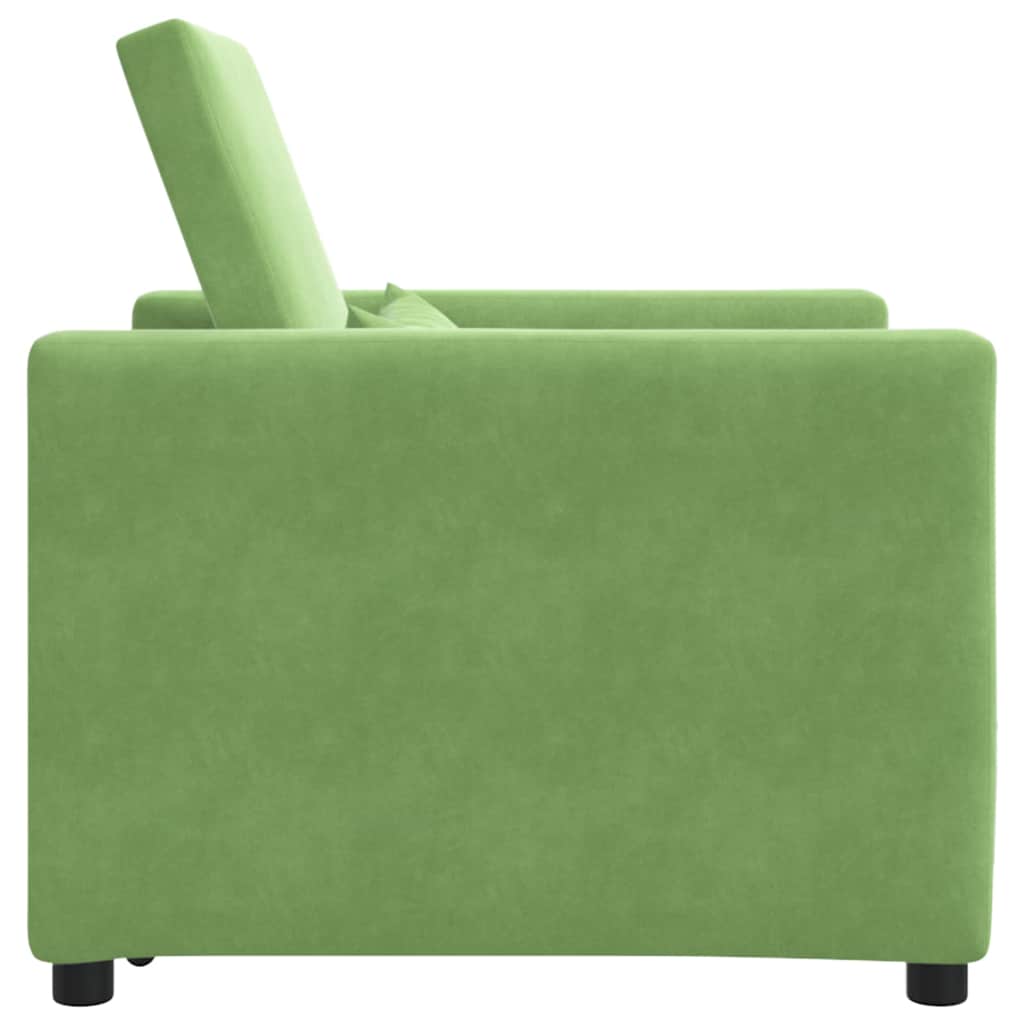 Einzel-Schlafsofa mit Rädern Hellgrün 90 x 165 x 87 cm Samt