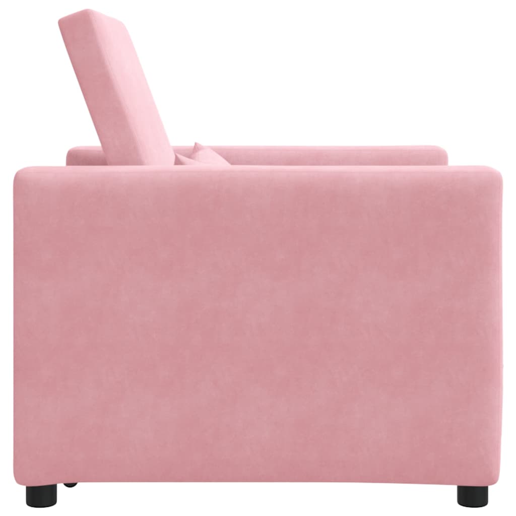 Einzel-Schlafsofa mit Rädern Hellrosa 90 x 165 x 87 cm Samt