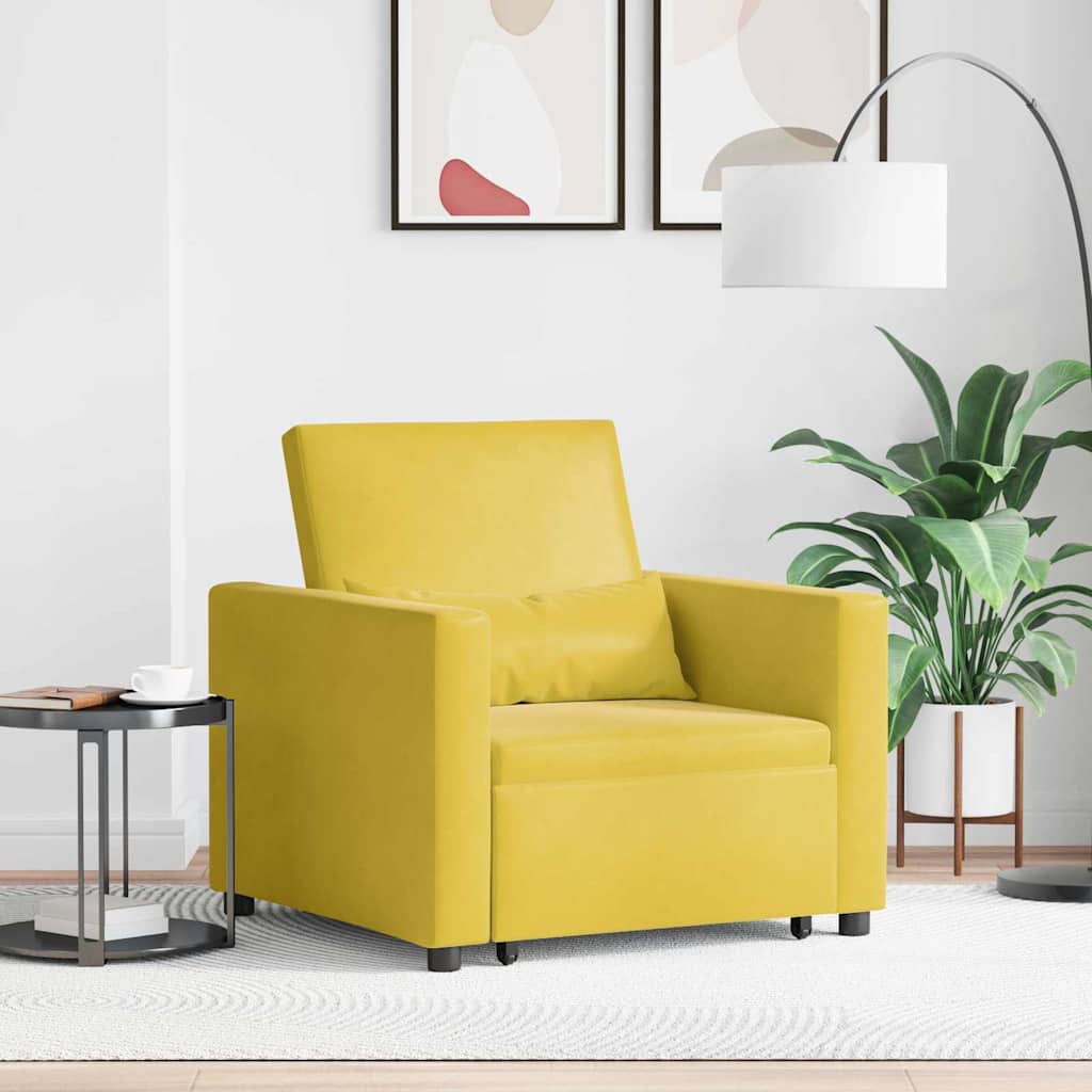 Einzel-Schlafsofa mit Rädern Gelb 90 x 165 x 87 cm Samt