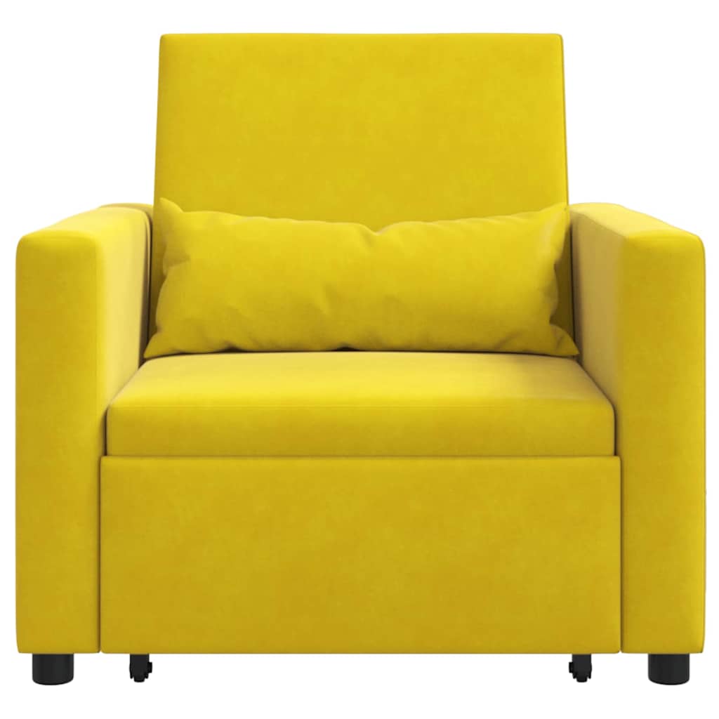 Einzel-Schlafsofa mit Rädern Gelb 90 x 165 x 87 cm Samt