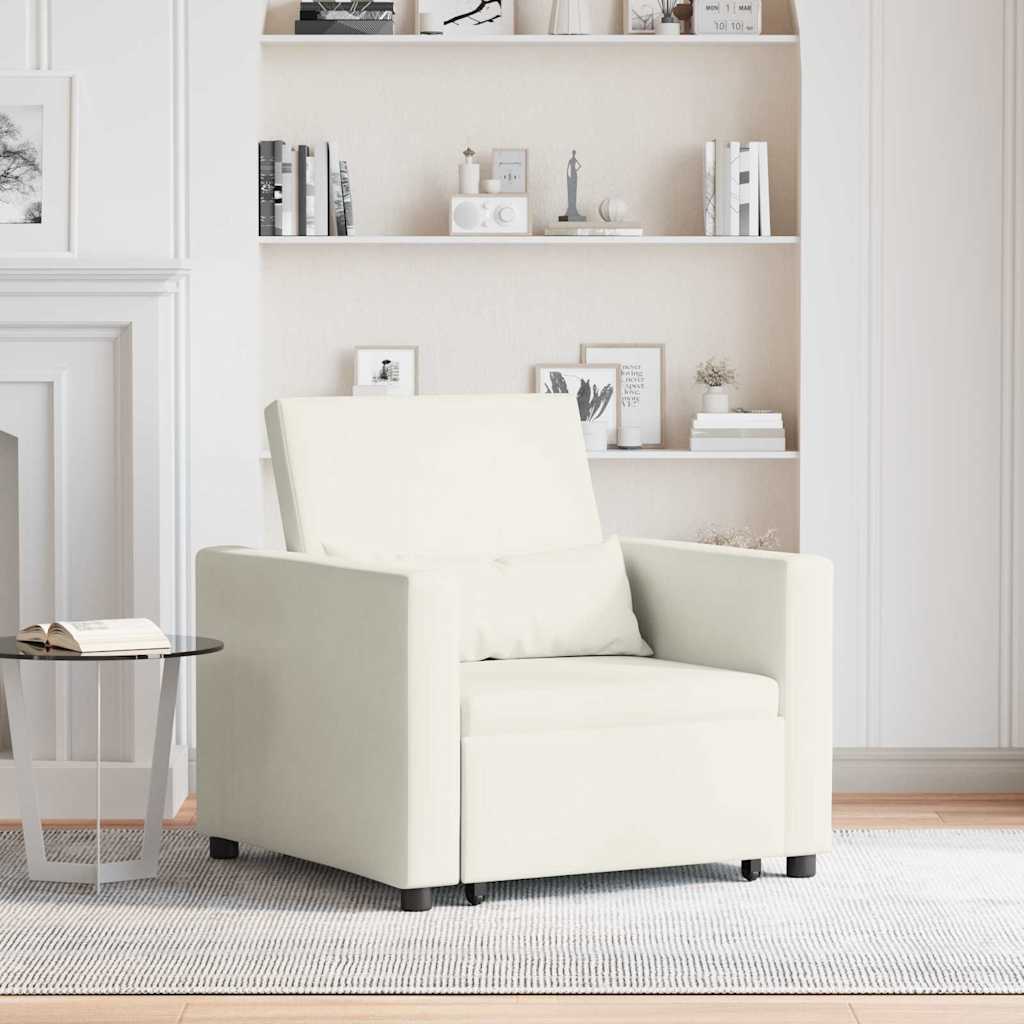 Einzel-Schlafsofa mit Rädern Creme 90 x 165 x 87 cm Samt