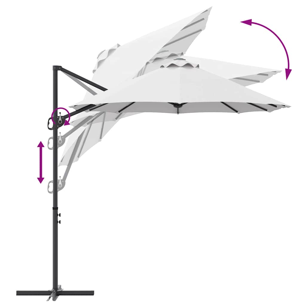 Garten-Kantilever-Pergola Sandfarbe 372 x 198 x 243 cm