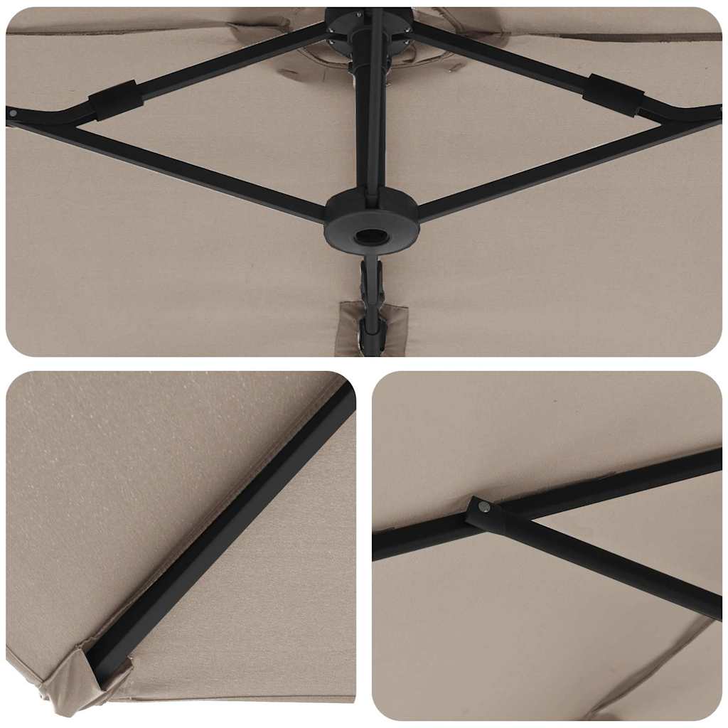 Garten-Kantilever-Pergola Taupe 372 x 198 x 243 cm