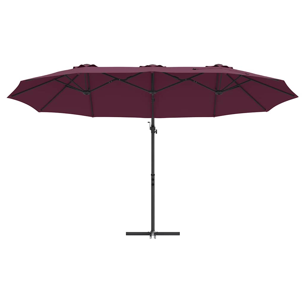 Garten-Kantilever-Pergola Bordeauxrot 372 x 198 x 243 cm